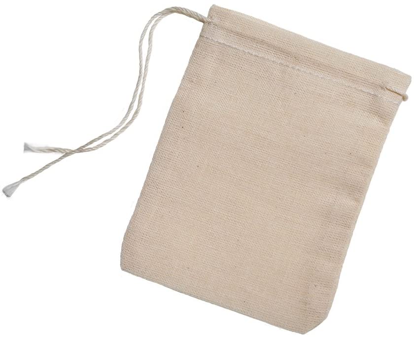 10 Cotton Muslin Reusable Tea Bags